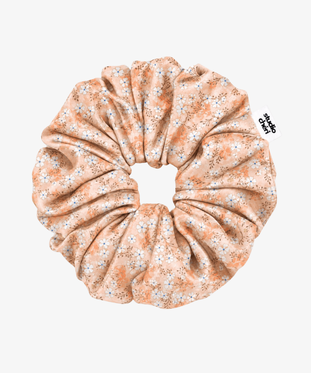 Peach Pie - Scrunchie mit Blümchenmuster - Orange - Studio Chéri