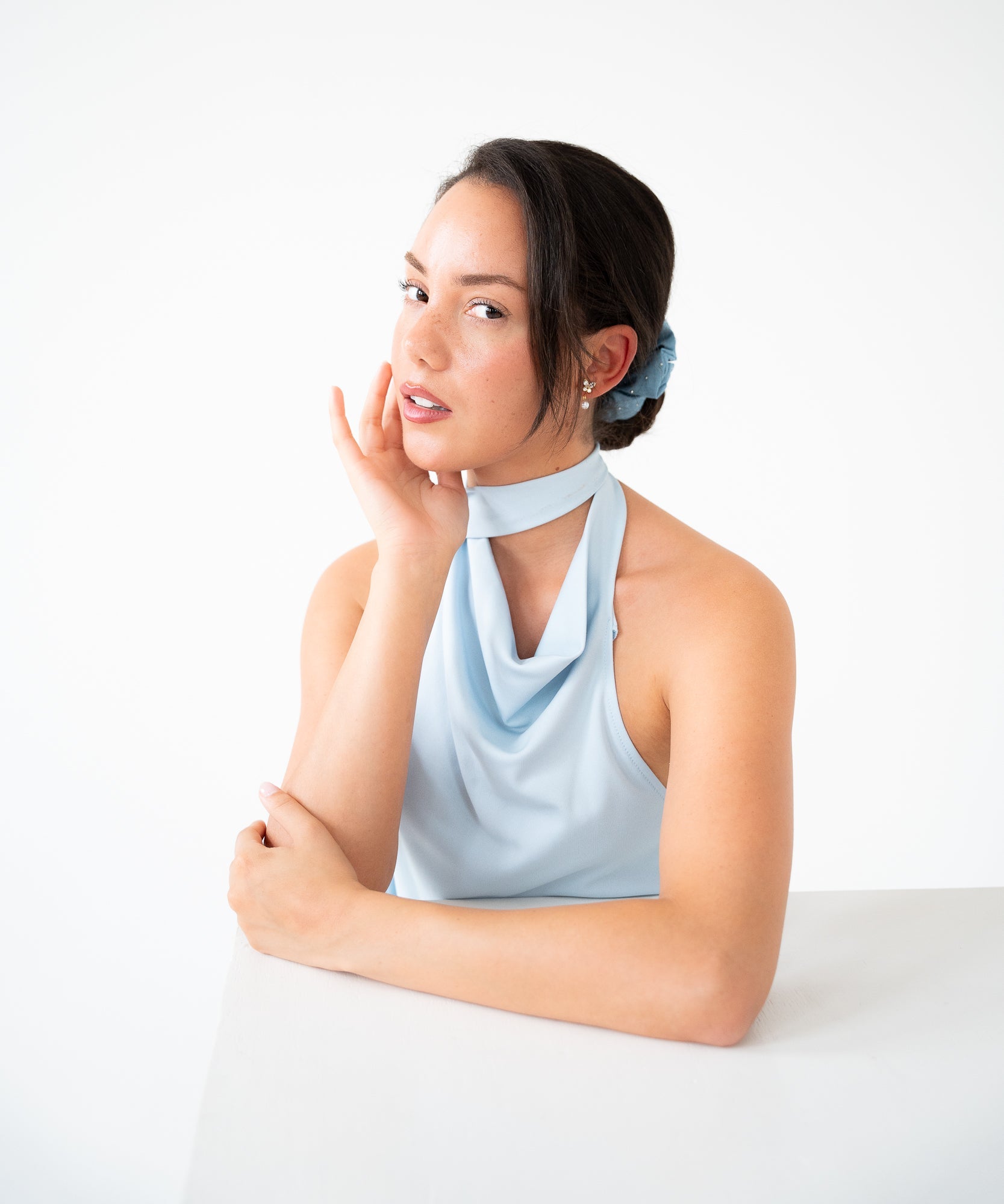 Pearl Bay - Jeans Scrunchie mit Glitzer - Blau - Studio Chéri