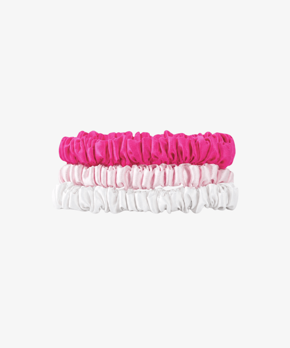 Petite Scrunchies aus Seide - Bohemian Summer - Pink/Rosa/Weiss - Studio Chéri
