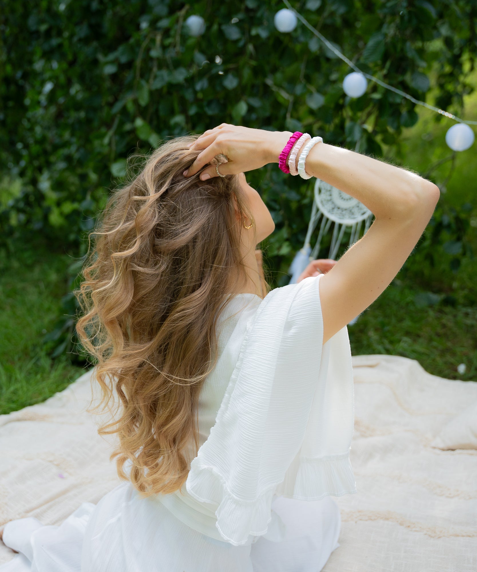 Petite Scrunchies | Bohemian Summer - Pink/Rosa/Weiss - Studio Chéri