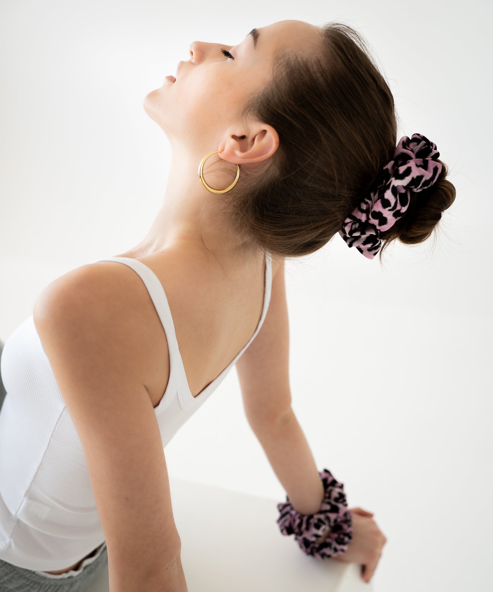 Rachel - Scrunchie mit Leomuster - Rosa - Studio Chéri