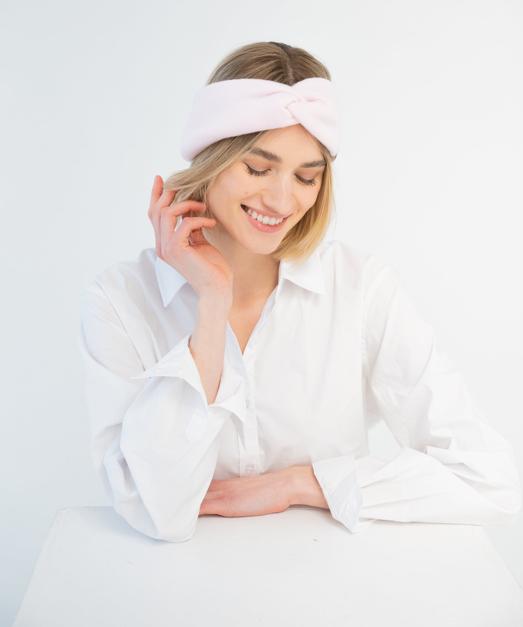 ROSE - Stirnband aus Polarfleece - Rosa - Studio Chéri