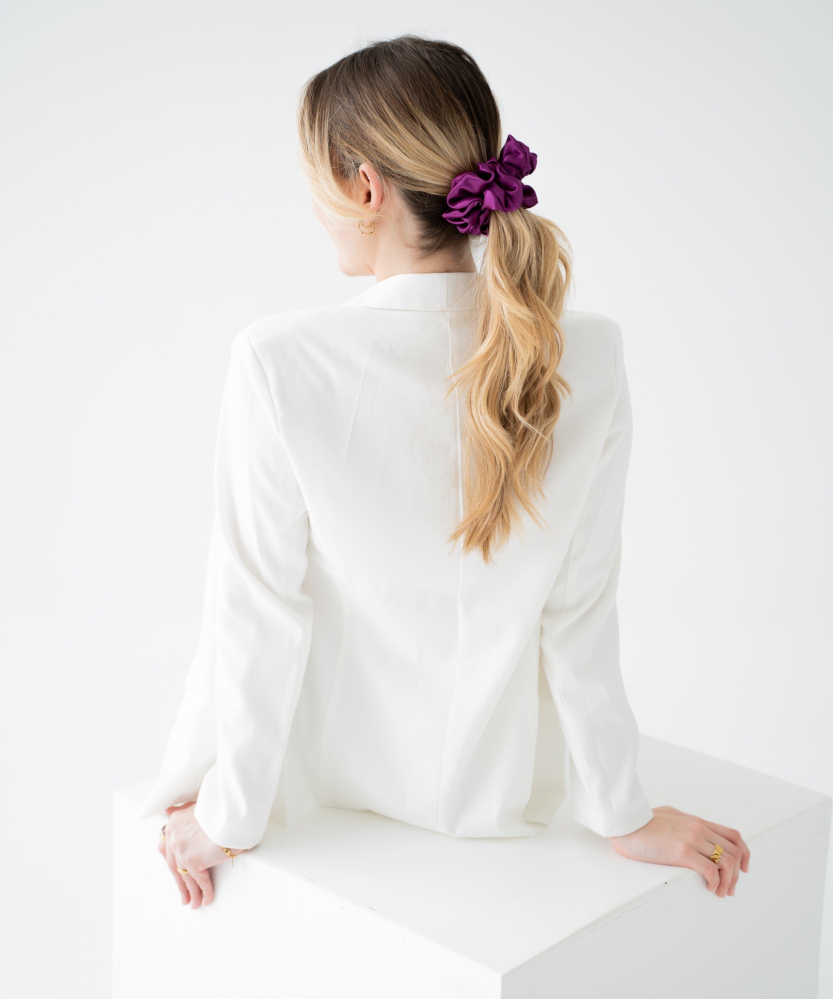 Satin Scrunchie - Plum - Lila - Studio Chéri
