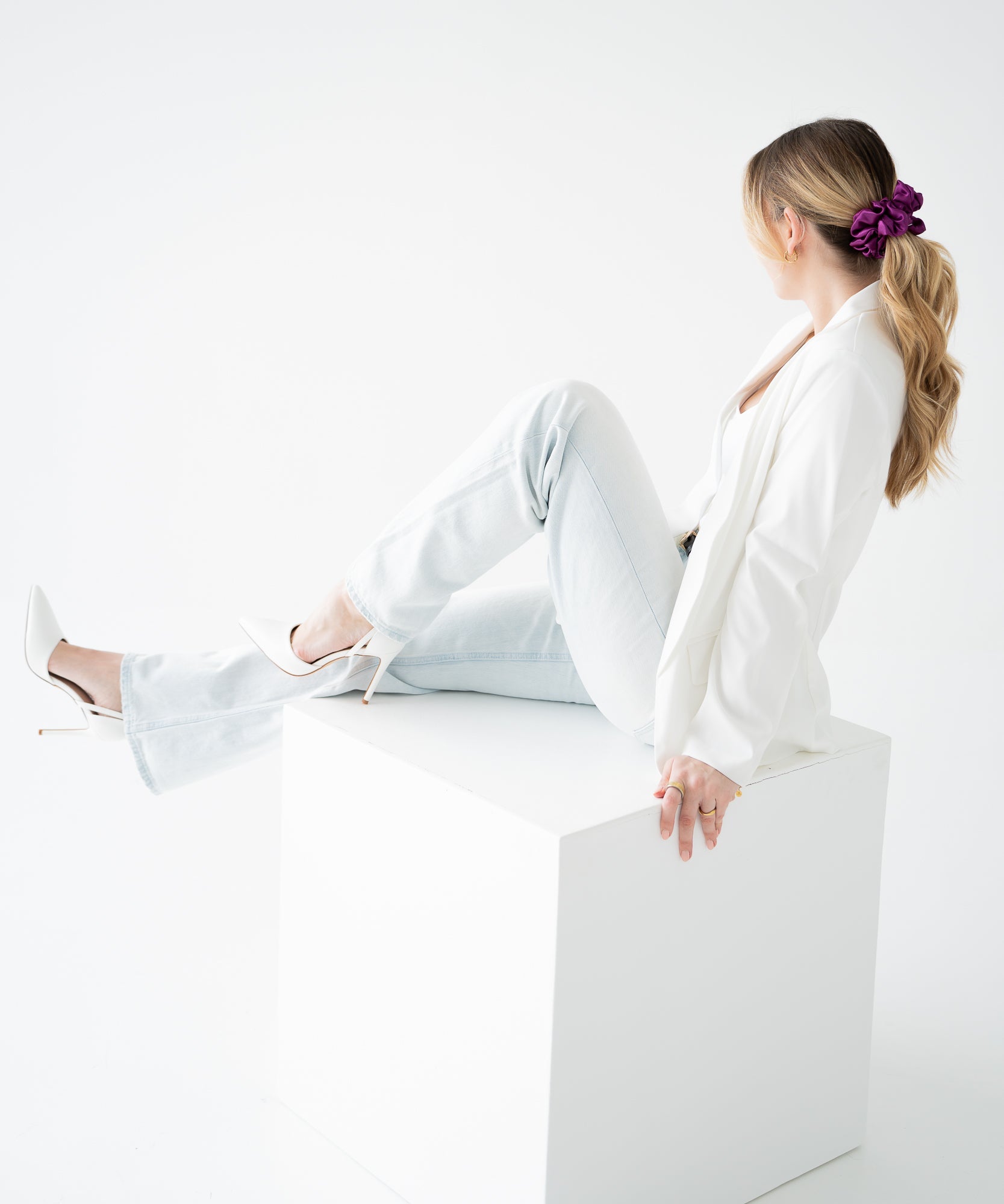 Satin Scrunchie - Plum - Lila - Studio Chéri