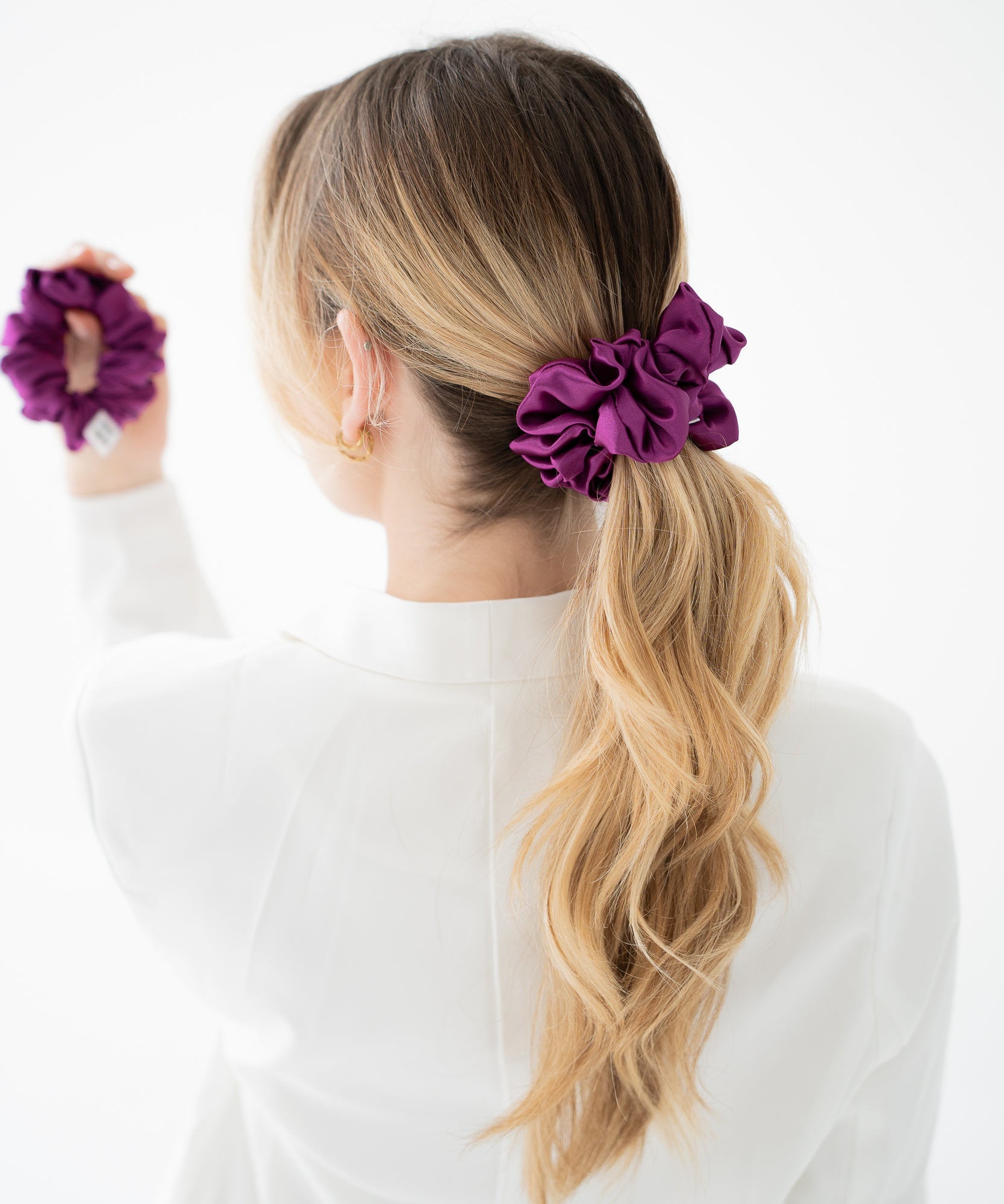 Satin Scrunchie - Plum - Lila - Studio Chéri