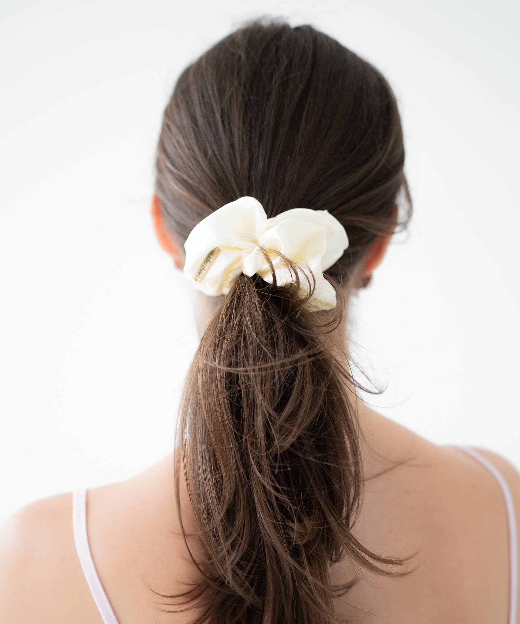 Scrunchie aus Seide - Champagne - weiß - Studio Chéri