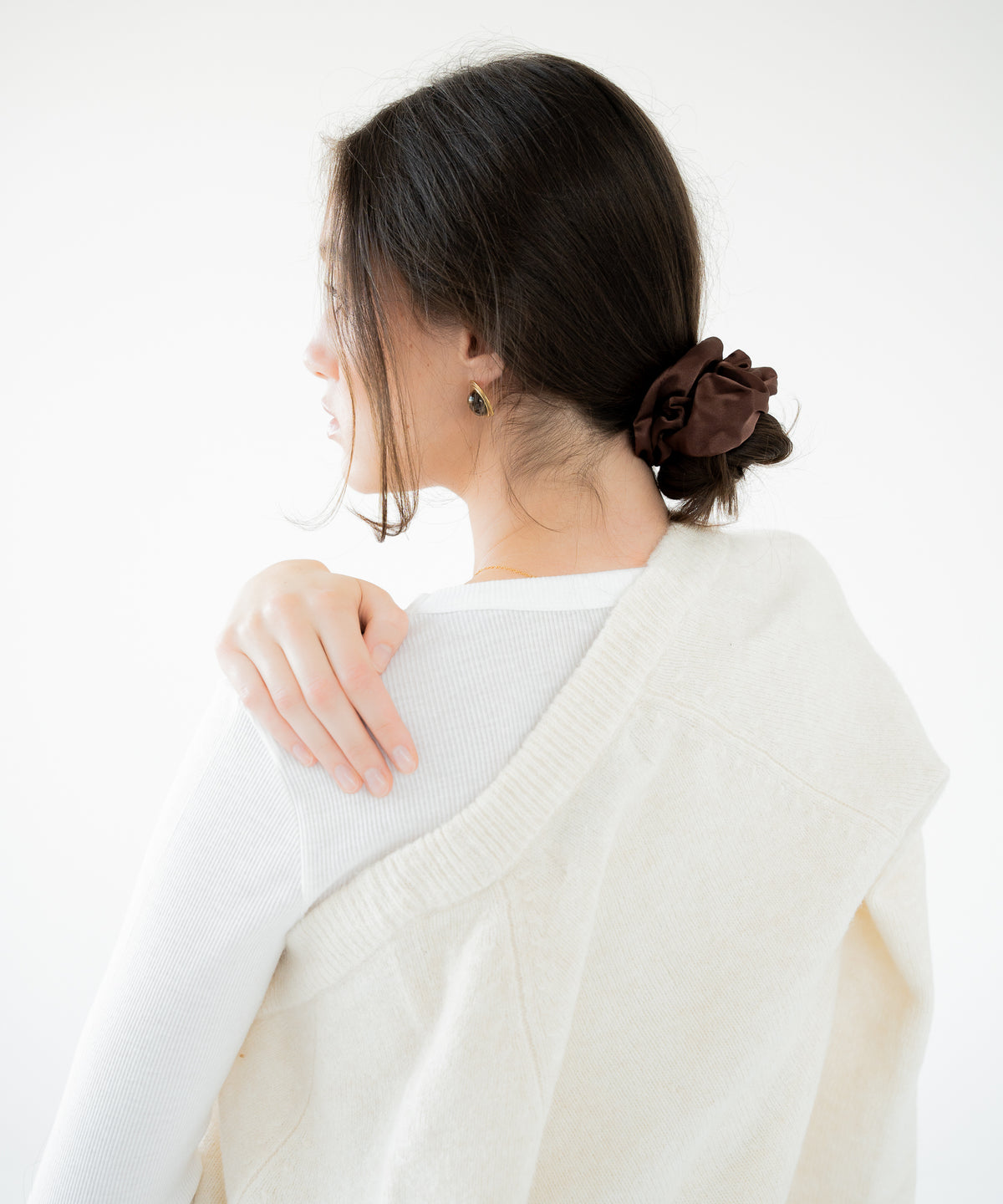 Scrunchie aus Seide - Brown