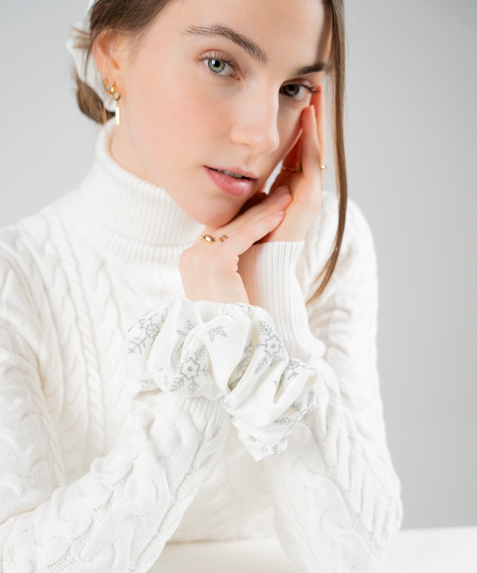 SNOWFLAKE - Samt Scrunchie - Blau - Studio Chéri