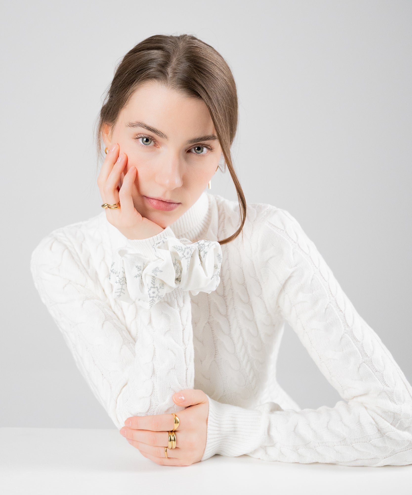 SNOWFLAKE - Samt Scrunchie - Blau - Studio Chéri