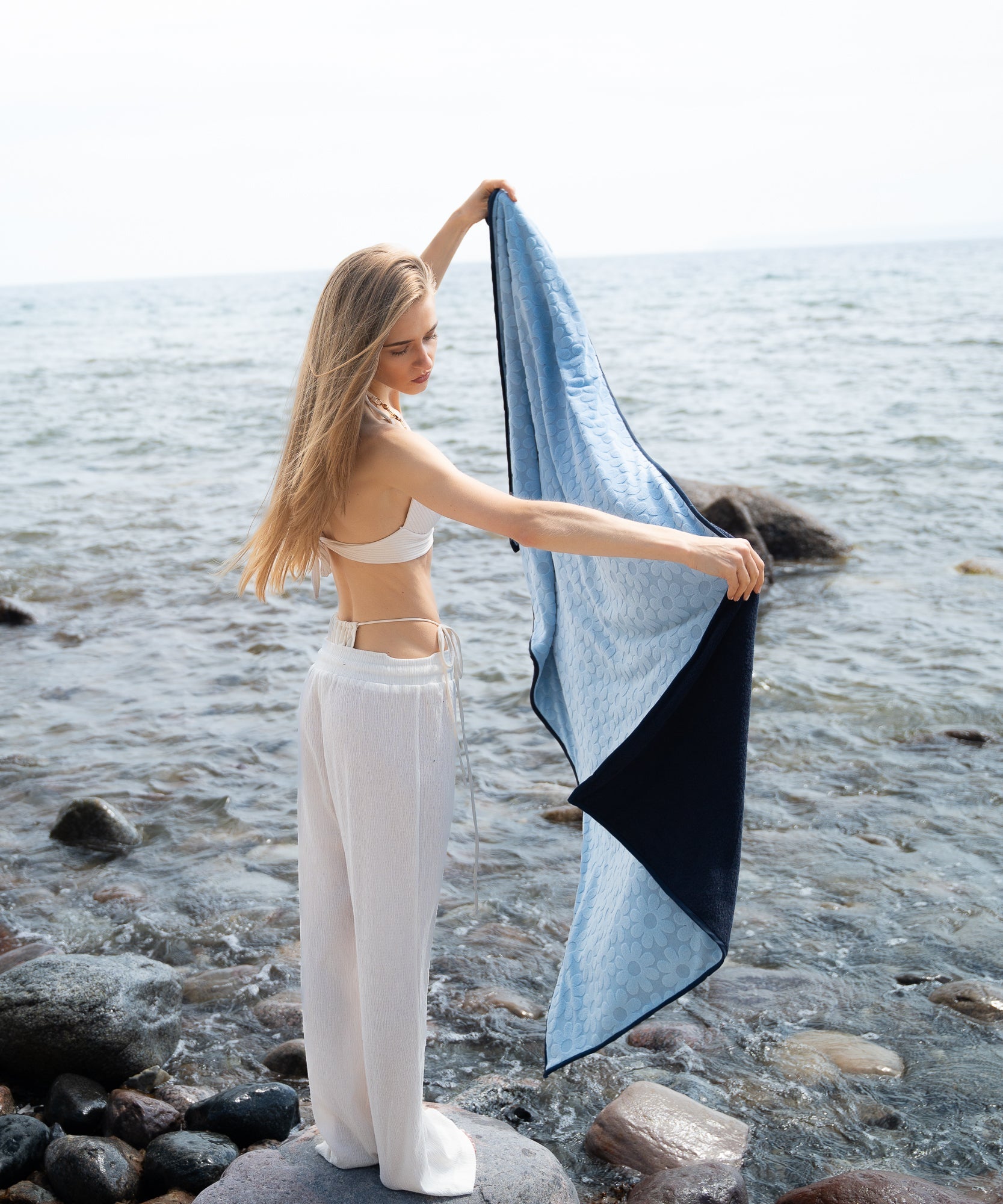 STELLA - Strandhandtuch | Navy - Blau - Studio Chéri