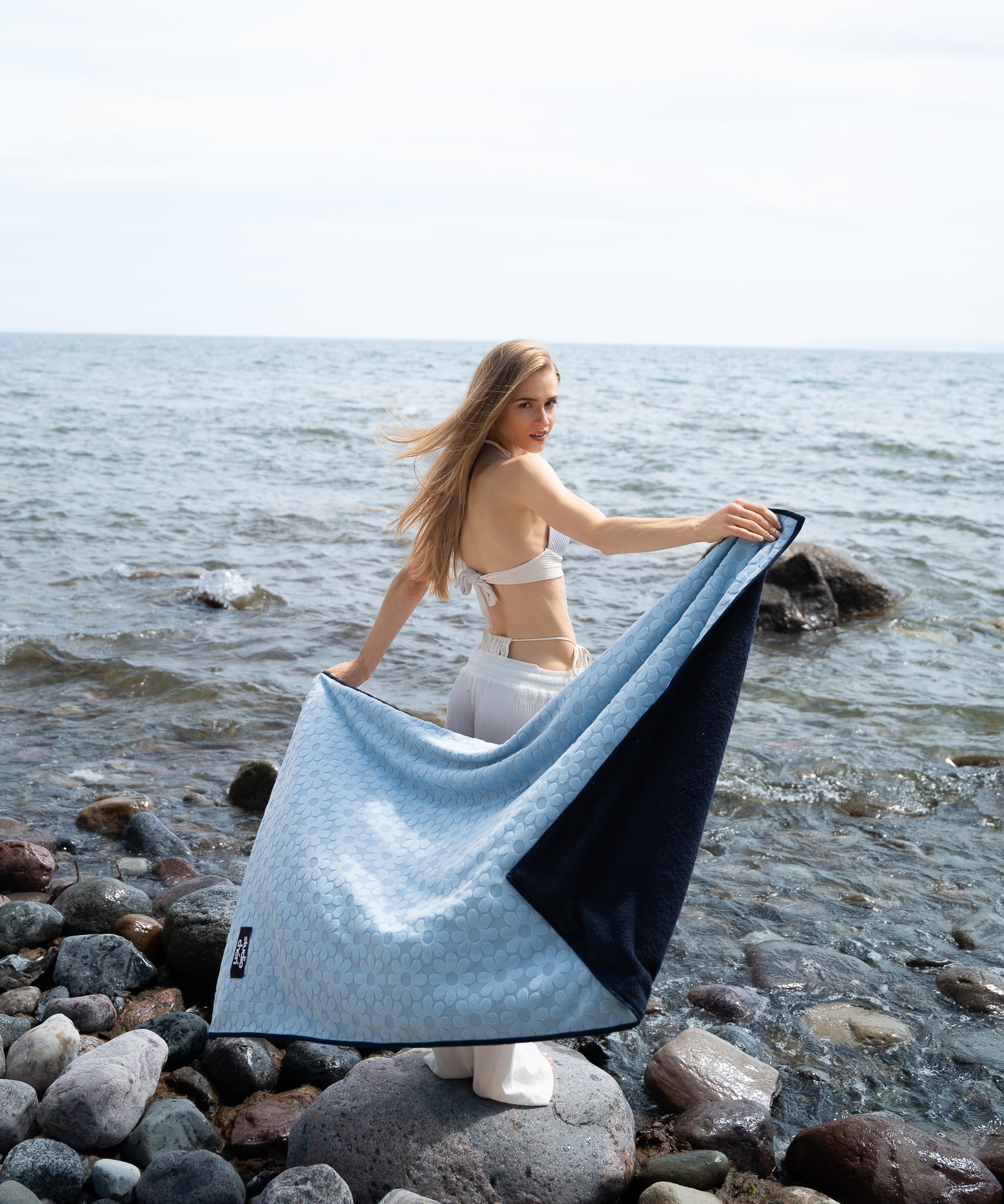 STELLA - Strandhandtuch | Navy - Blau - Studio Chéri