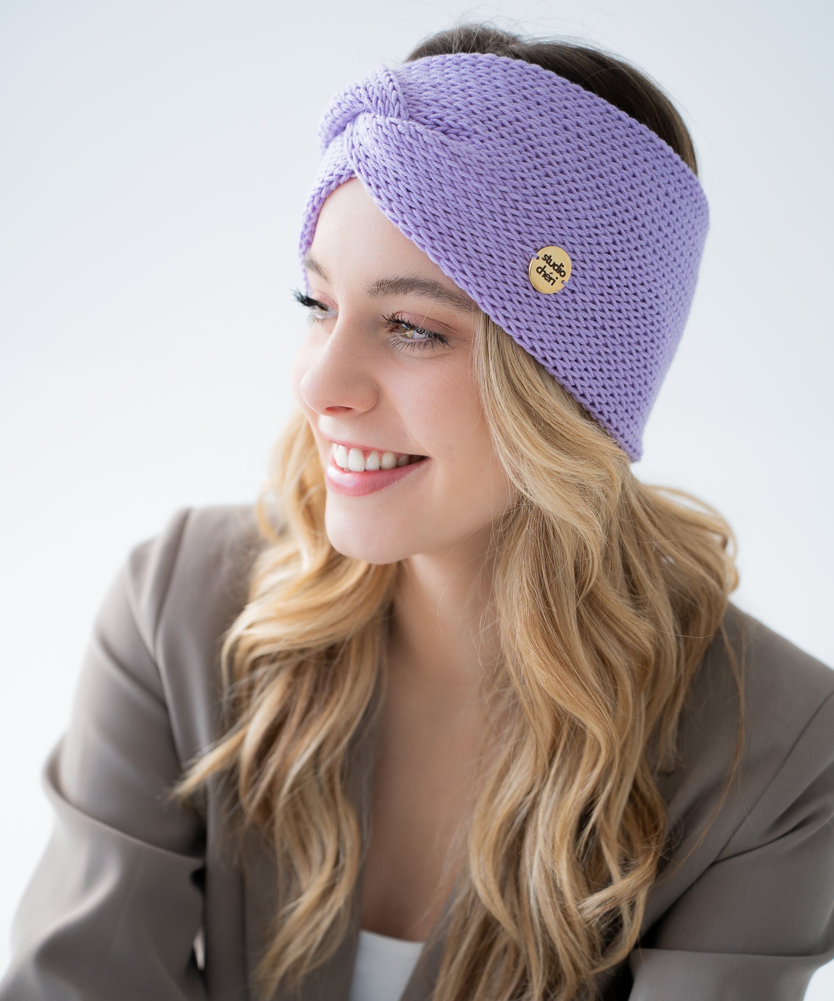 Stirnband aus Merinowolle - Lavender - Lila - Studio Chéri