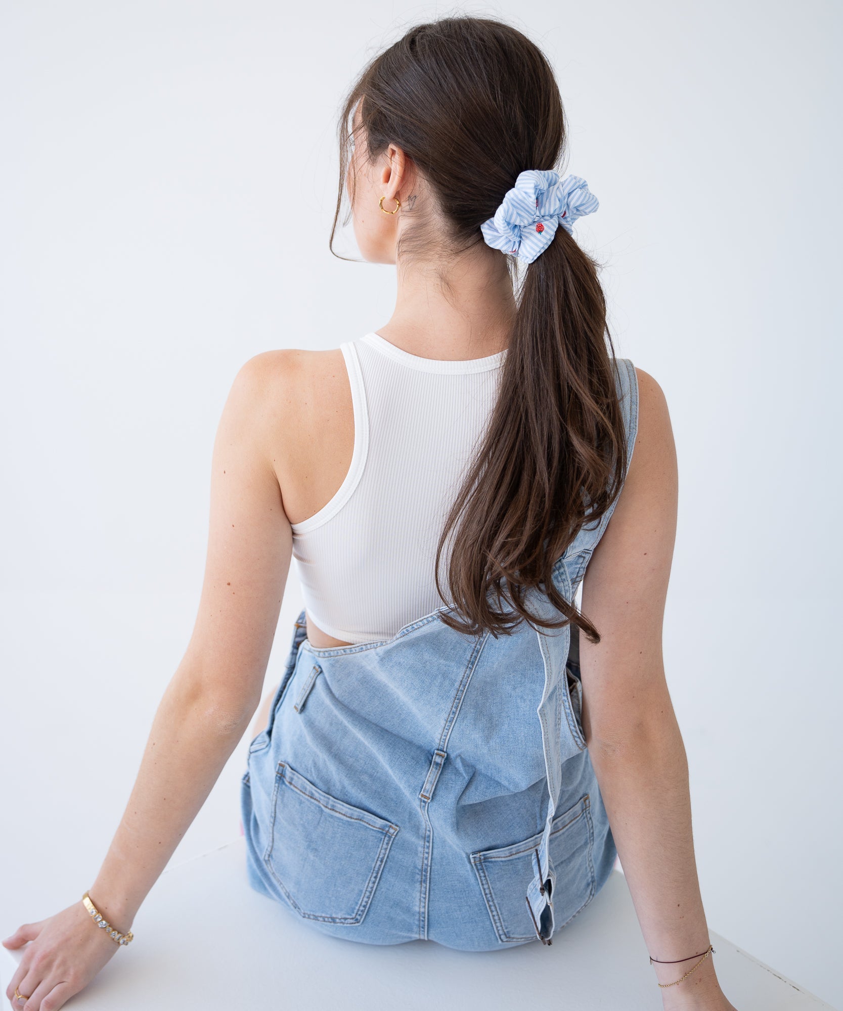 Sweet Like Strawberry - Scrunchie mit Erdbeeren - Blau - Studio Chéri