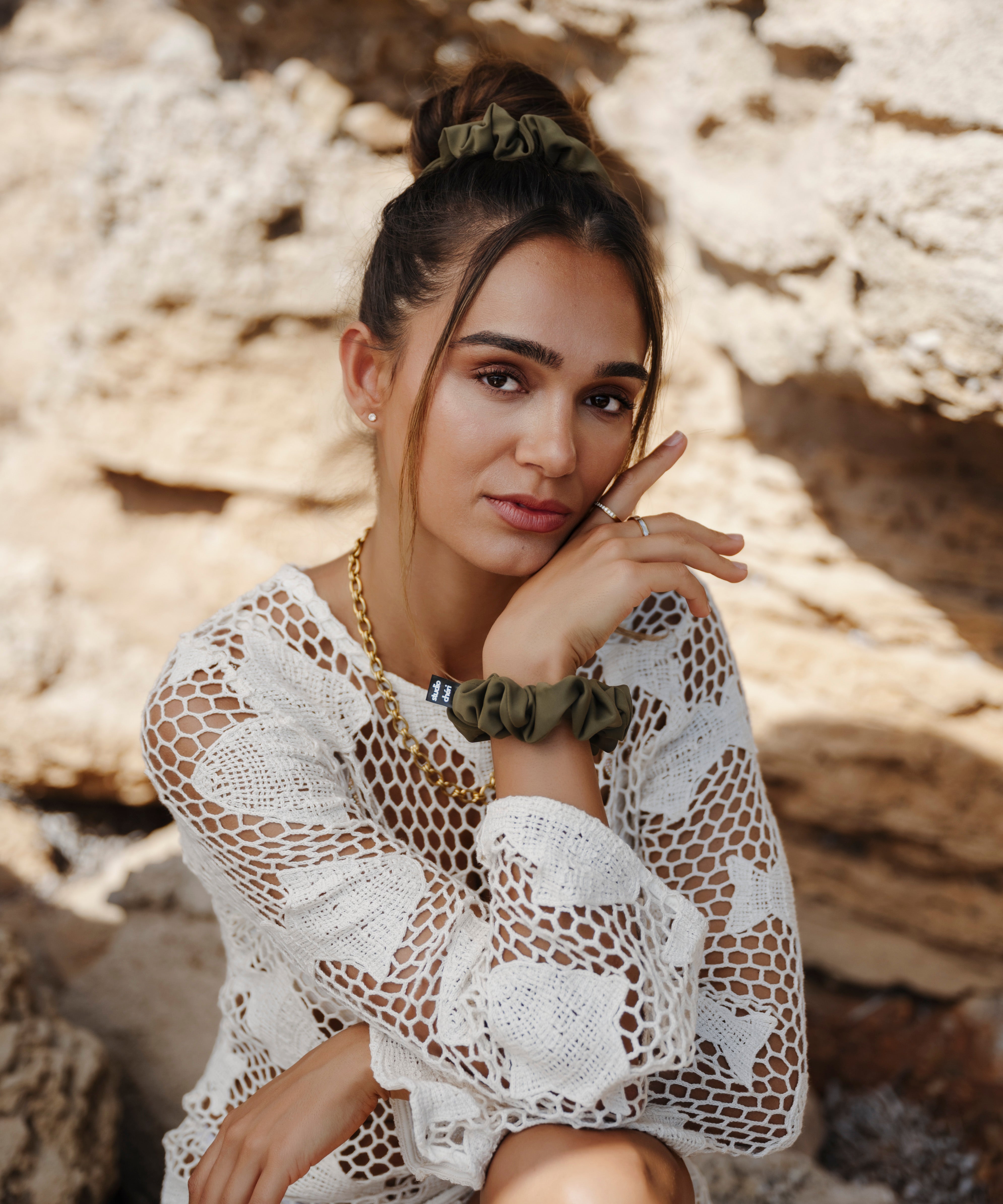 Swim & Sweat Scrunchie - Olive - Grün - Studio Chéri