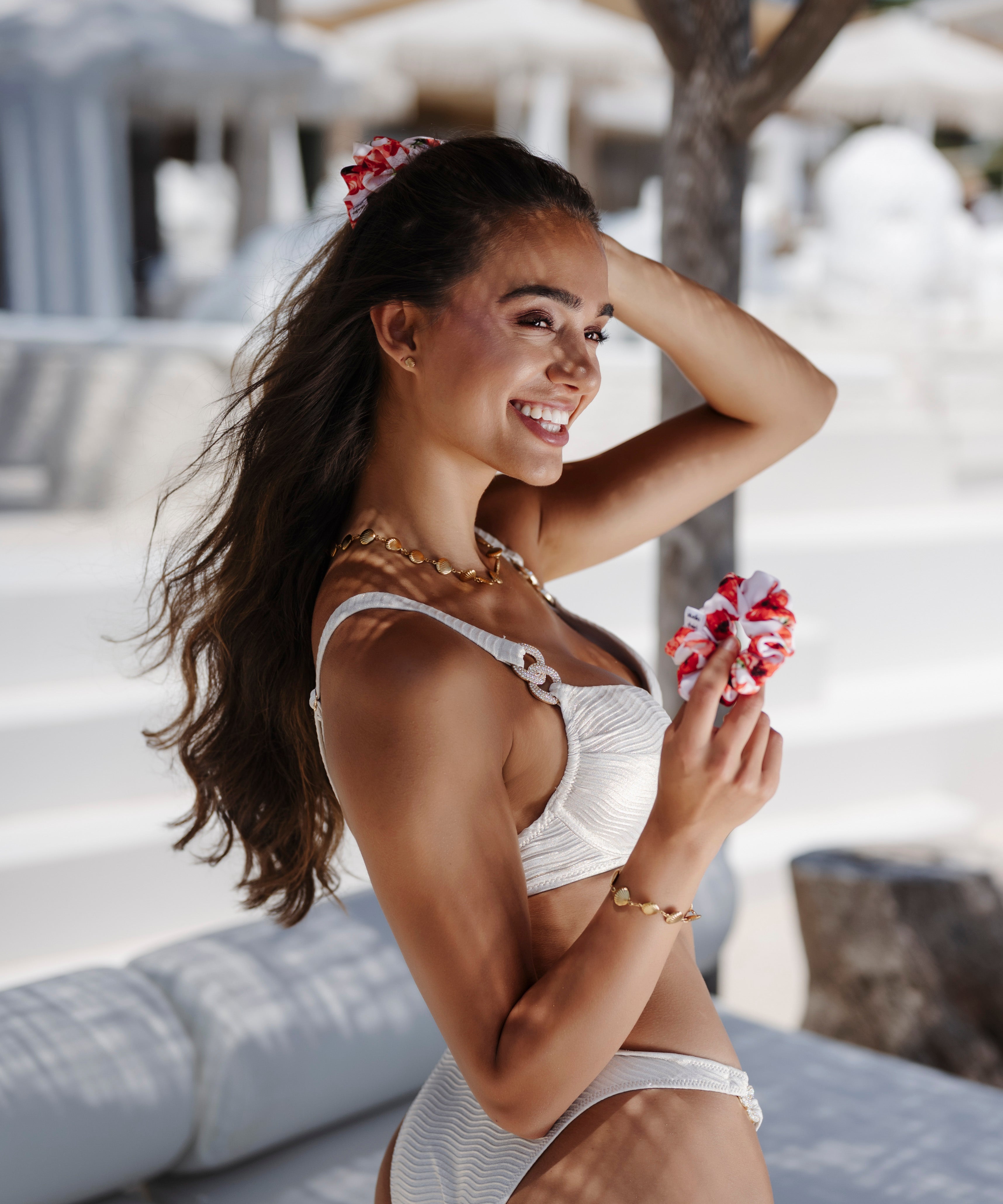 Swim & Sweat Scrunchie - Ophelia - weiß - Studio Chéri