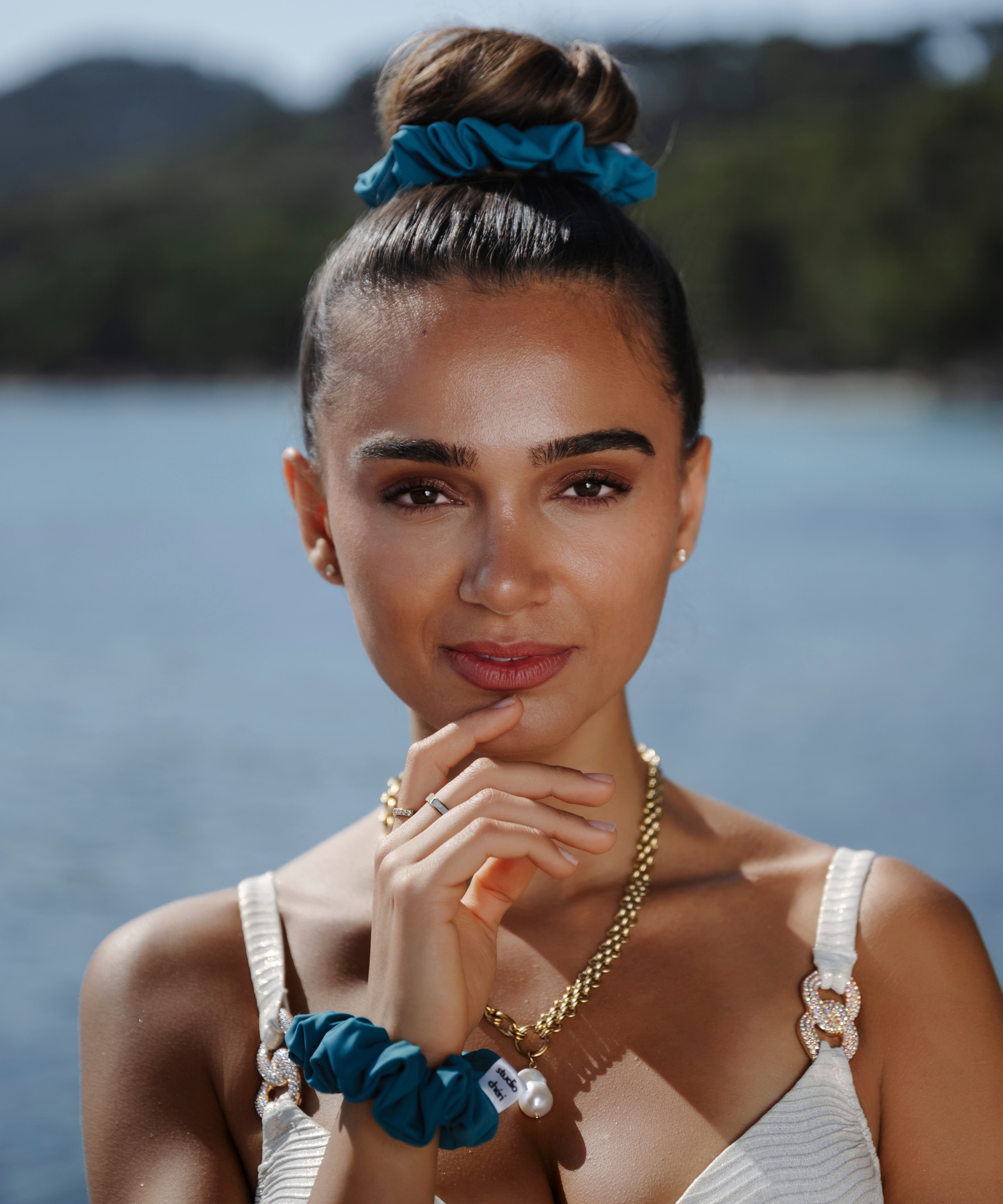 Swim & Sweat Scrunchie - Petrol - Petrol - Studio Chéri