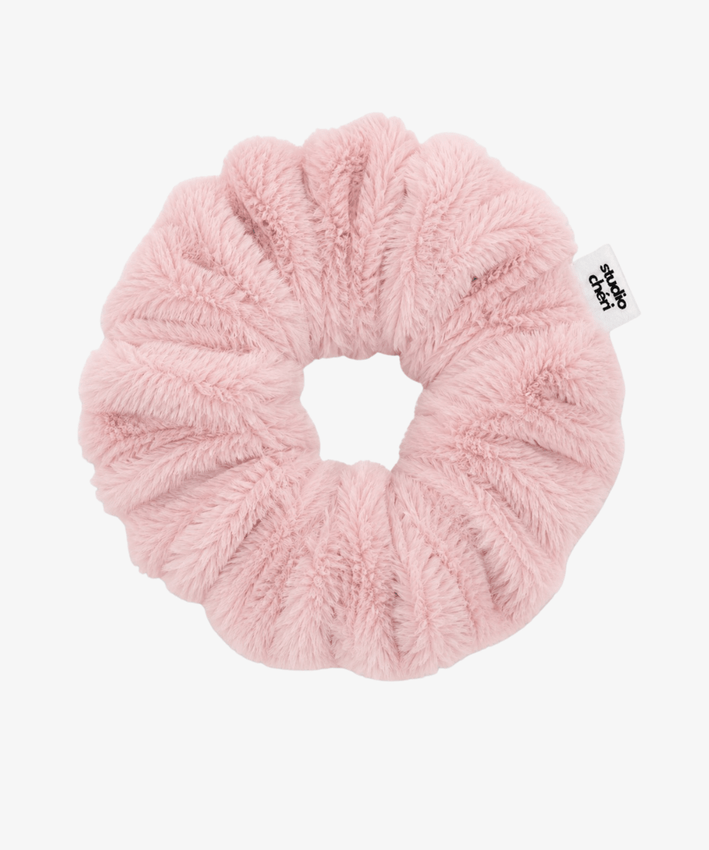 Teddy Rose - Scrunchie aus Teddyfell - Rosa - Studio Chéri