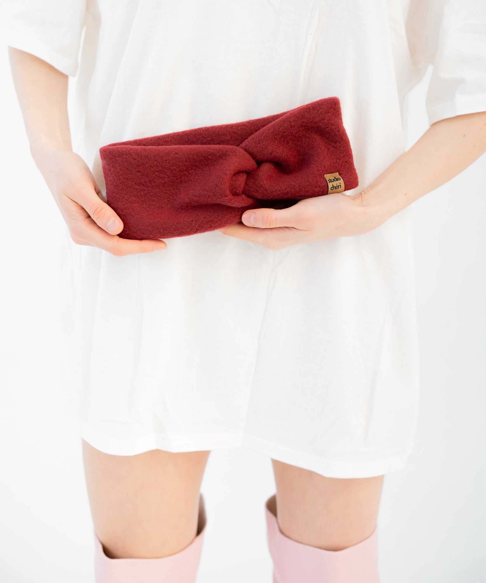 WINE - Stirnband aus Polarfleece - Rot - Studio Chéri