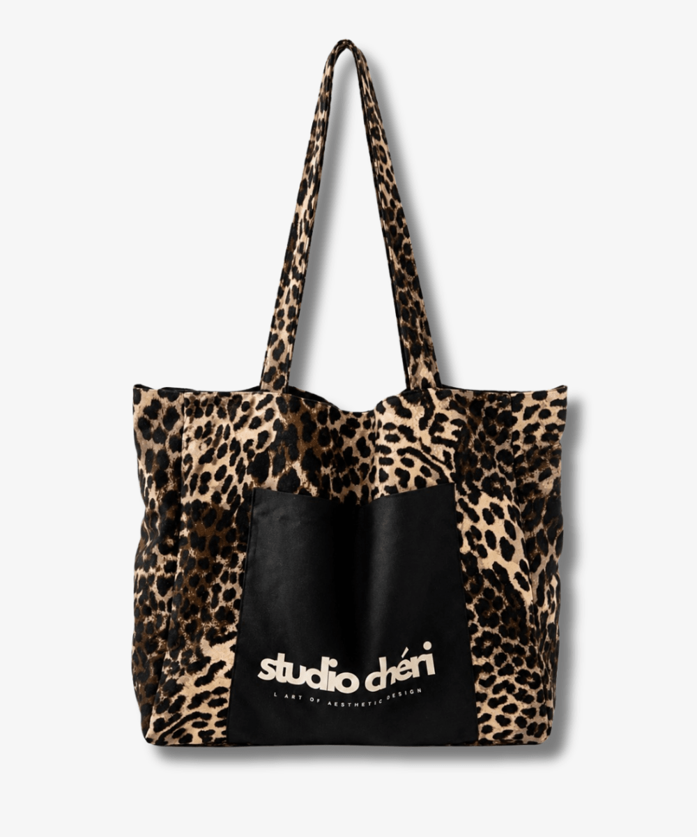 XXL Tote Bag - Leo - Beige, Schwarz - Studio Chéri