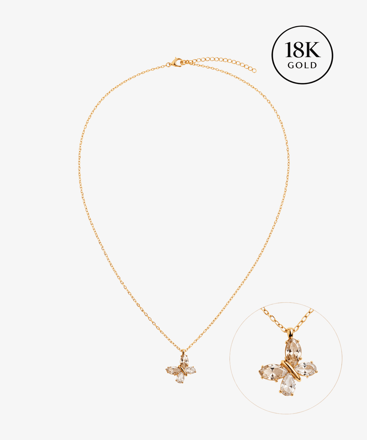 Yuna - 18K Goldkette mit Schmetterling - Gold - Studio Chéri